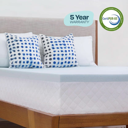 Cooling Gel Memory Foam Mattress Topper Queen Size