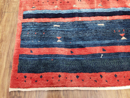 Colorful Persian Gabbeh Rug 4x6, Soft Pile, Colorful Rug, Handmade Hand Knotted Wool Carpet, Home Office Rug, Area Rug for Bedroom 4 x 6 ft