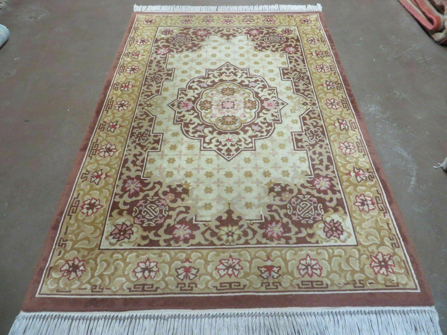 4' X 6' Antique Handmade Chinese Art Deco Nichols Wool Rug # 80