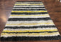 Shag Rug 5x8, Yellow Ivory Charcoal, Contemporary
