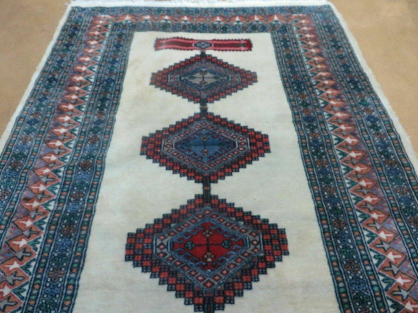 4' X 6' Vintage Handmade Bokhara Turkoman Pakistan Wool Rug Carpet Nice