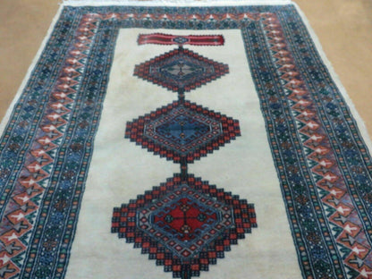 4' X 6' Vintage Handmade Bokhara Turkoman Pakistan Wool Rug Carpet Nice