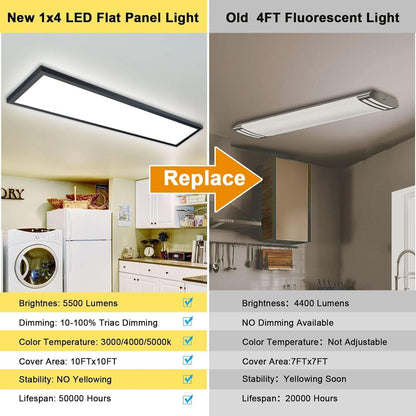1x4 LED Ceiling Light 5500LM Dimmable 3000K 4000K 5000K