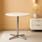White Round Pub Table With Sturdy Crossbase 39 Inches