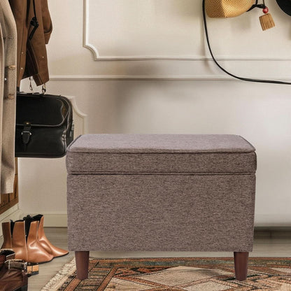 Chocolate Brown Contemporary Storage Ottoman With Lid