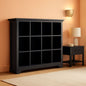 Cube Storage Bookcase With Base Black 12 Cube Lattice Open Shelves