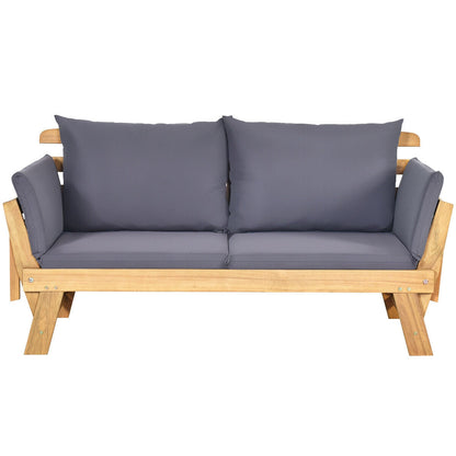 Adjustable Patio Convertible Sofa with Thick Cushion