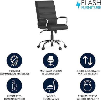 Desk Chair Black Adjustable Office Chair Home Study