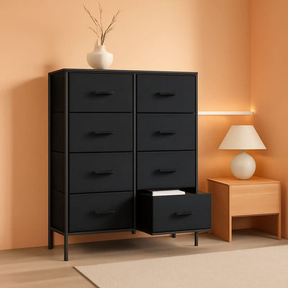 Eight Drawer HardwoodTop Dresser With Sturdy Frame