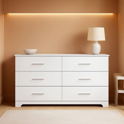 White 6 Drawer Dresser For Kids With GREENGUARD Gold Safety Kit