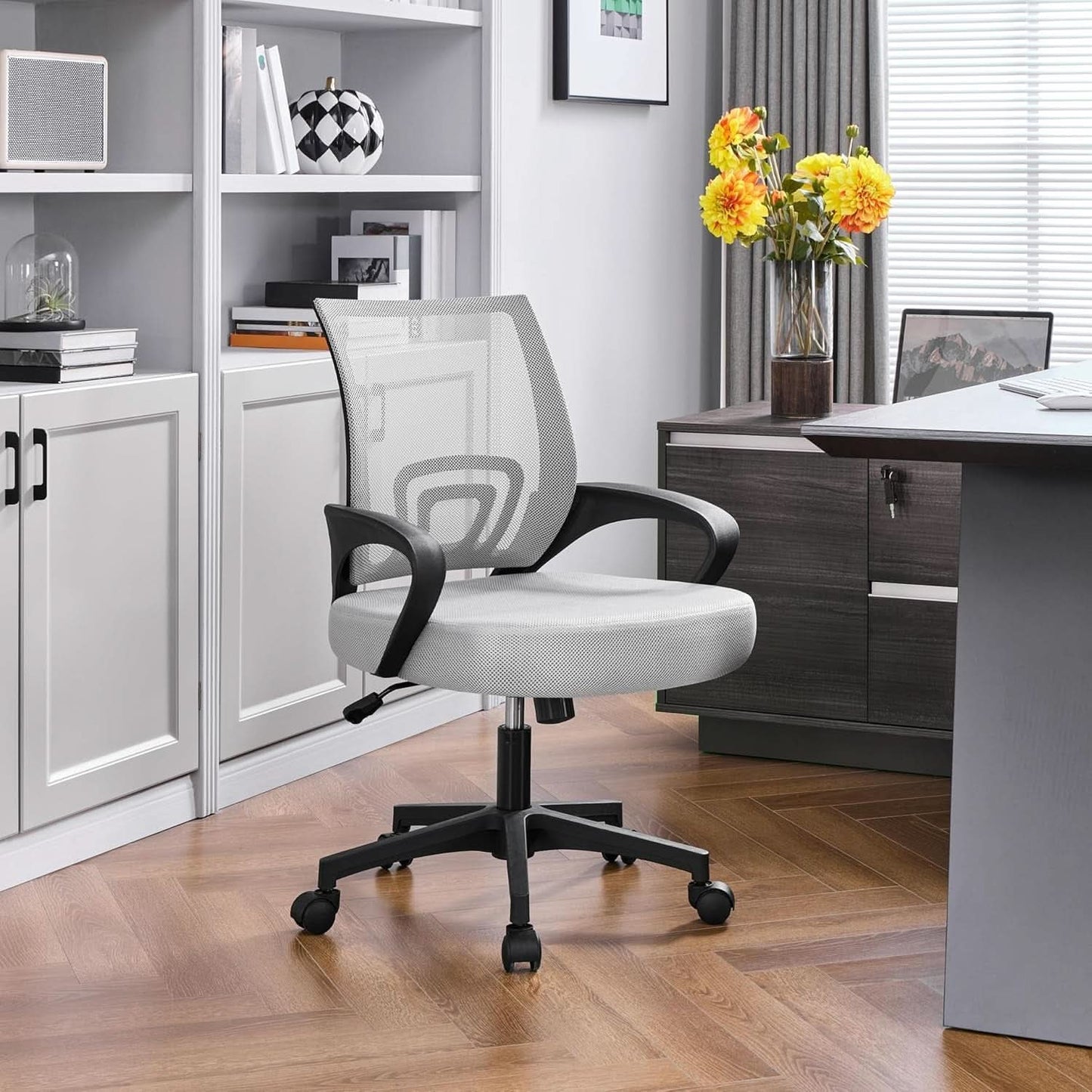Ergonomic Mesh Office Chair With Lumbar Support Grey