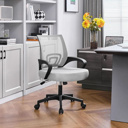 Ergonomic Mesh Office Chair With Lumbar Support Grey