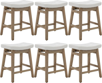 Comfortable Saddle Seat Bar Stools Set of Six