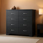 Black Contemporary Dresser With Large Deep Drawers