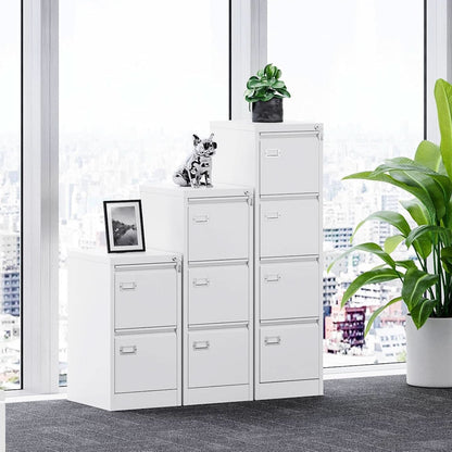 White 4 Drawer Vertical Locking File Cabinet For Office