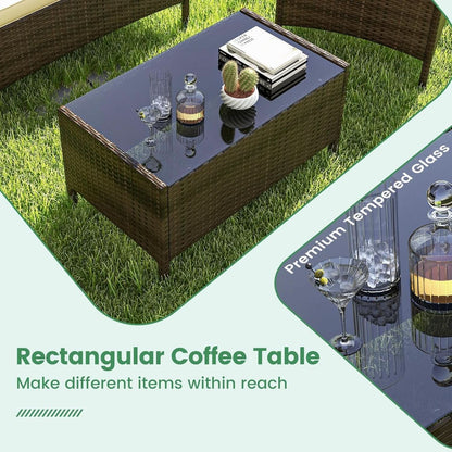8-Piece Rattan Patio Furniture Set With Cushions