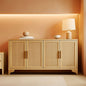 Natural Rattan Four Door Sideboard Cabinet Engineered Wood