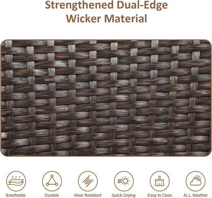 Outdoor Wicker Chair Set with Cushions for Patios