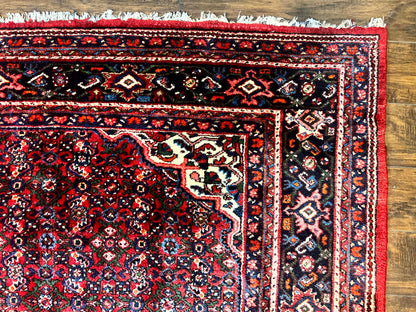 Large Persian Tribal Rug 11x17, Palace Sized Wool Handmade Vintage Carpet, Oversized Hand Knotted Rug, Red, Hamadan Dargazin Rug