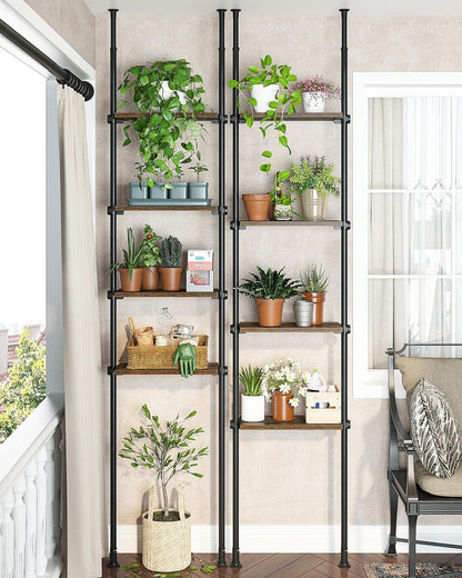 Adjustable Tall Narrow Bookcase 4 Tier Ladder 64 To 113 In