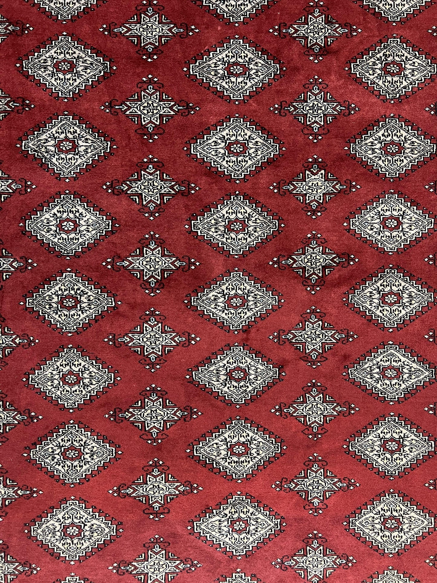 Pakistani Bokhara Rug 6x8, Fine Turkoman Carpet, Wool Handmade Vintage, Red, 6 x 8 Medium Sized Rug, Turkmen Rug