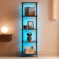 Display Shelf Floor Lamp With RGBW Light And Black Finish