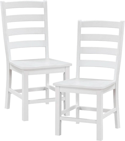 White Farmhouse Dining Chairs Set of 2 With Footrest