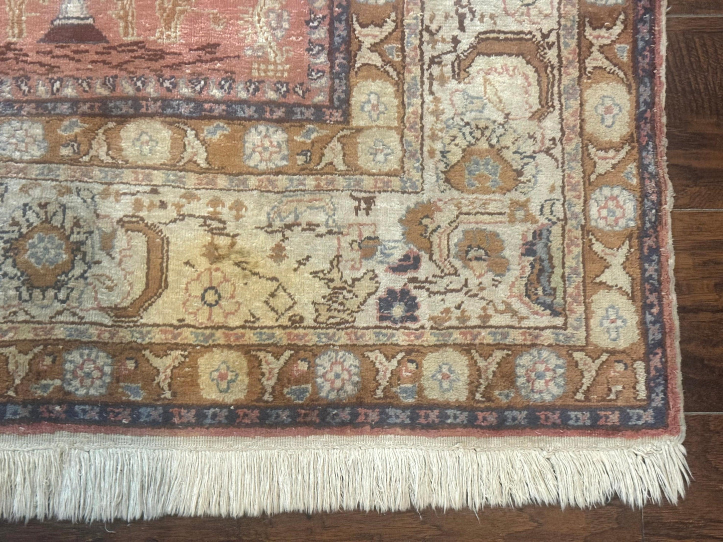 Silk Indian Kayseri Rug 4x6, Haji Jalili Design, Vintage Rug