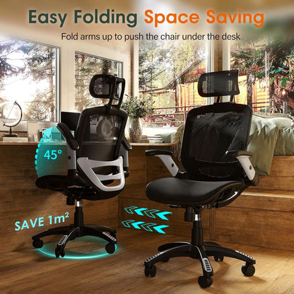 Big Tall Mesh Office Chair With Headrest And Tilt