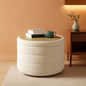 White Round Storage Ottoman Ultra Durable Cozy Elegant