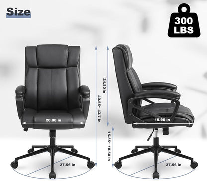 Black Ergonomic Office Chair With Adjustable Lumbar Support