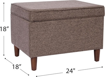 Chocolate Brown Contemporary Storage Ottoman With Lid