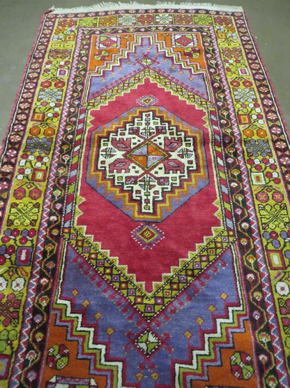 4' X 7' Antique Handmade Turkish Oushak Wool Rug Carpet Red Nice