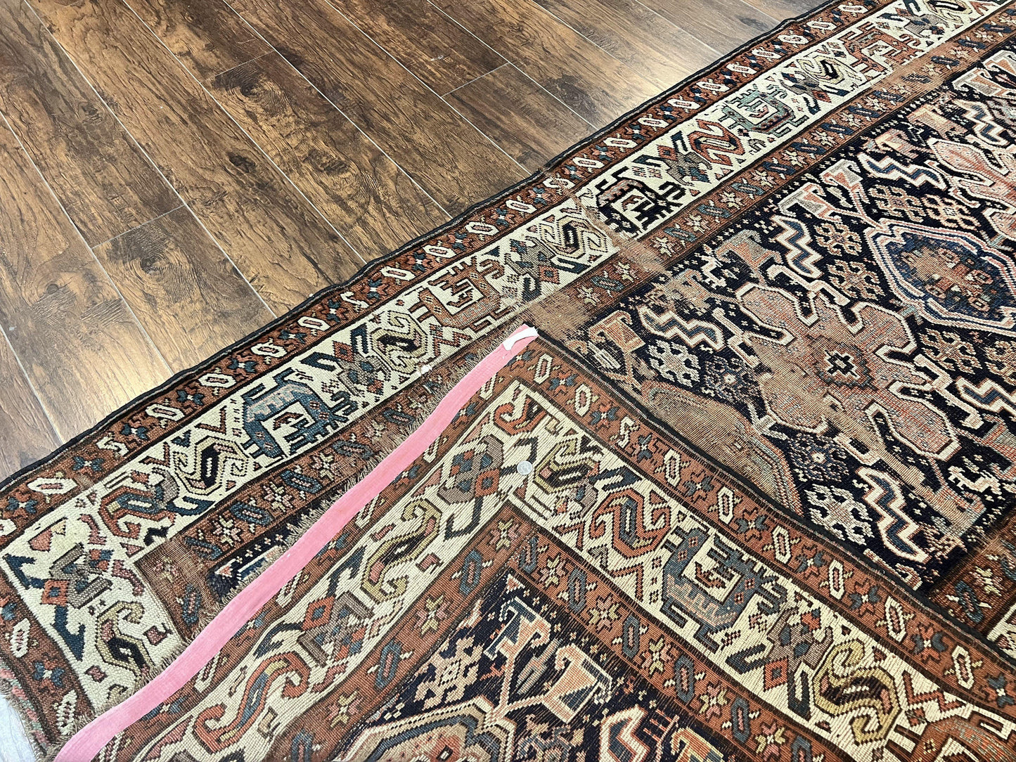 Antique Persian Tribal Runner Rug 4.6 x 9.8, Kurdish Runner, Rug for Hallway or Kitchen, 1920s Carpet, Wool Handmade Rug