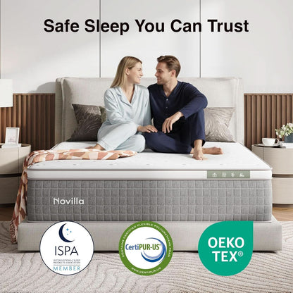 Queen Size Hybrid Mattress Gel Memory Foam Certipur US Certified