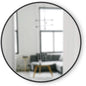Round Rubber Wall Mirror 37 Inch Diameter With Protective Rubber Frame