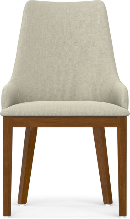 Stephanie Contemporary Dining Chair Set Of 2 In Natural Linen Look Fabric