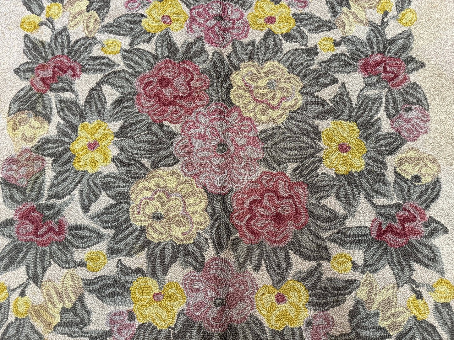 Palace Size American Hooked Rug 11x20 Aubusson Style Ivory