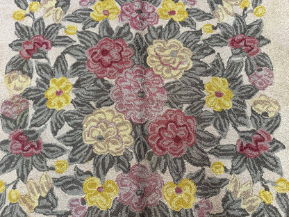 Palace Size American Hooked Rug 11x20 Aubusson Style Ivory