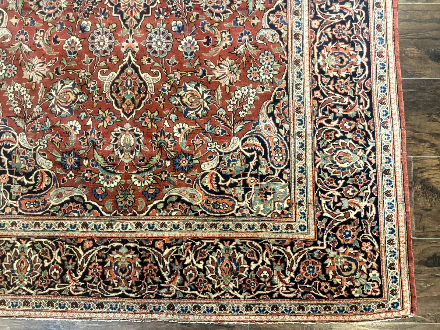 Persian Kashan Rug 4x7, Red, Floral Medallion, Vintage, Wool