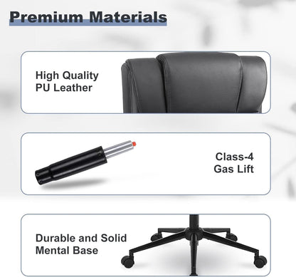 Black Ergonomic Office Chair With Adjustable Lumbar Support