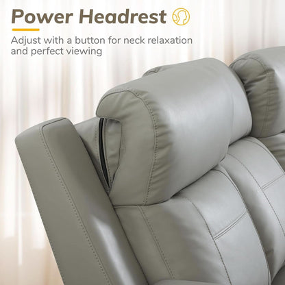 Power Recliner Sofa With Adjustable Headrest USB Charging