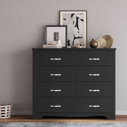 Black Contemporary Dresser With Large Deep Drawers
