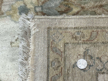 Palace Size Rug 12x15, Neutral Light Colors, Oat, Peshawar Chobi Oushak Rug, Handmade Wool Rug