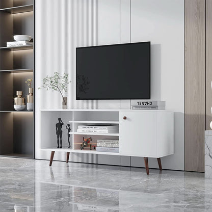 Farmhouse TV Stand for 65 Inch TVs With Storage Cabinet