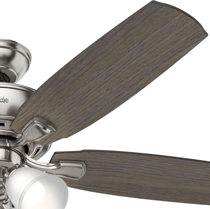 52 Inch Indoor Ceiling Fan With LED Lighting Brushed Nickel