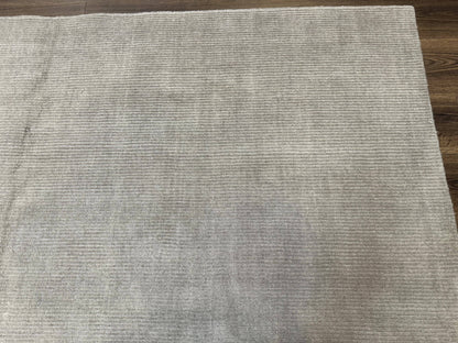 Tibetan Rug 8x10 Taupe Handmade Wool Modern Contemporary Carpet