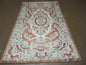 4' X 6' Vintage Embroidery Hand Stitched Rug Silk On Cotton India Backing Nice