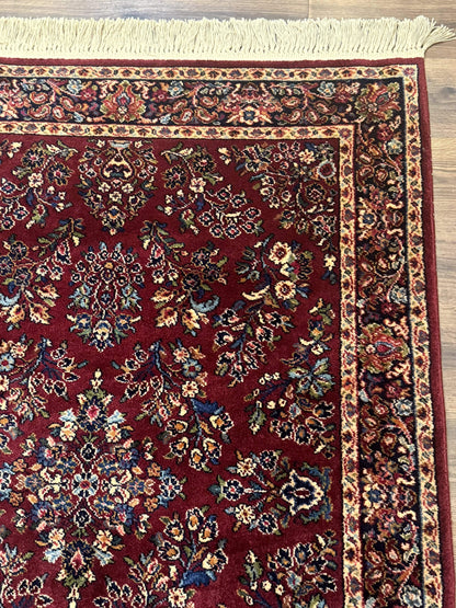 4x6 Karastan Rug Red Sarouk #785, Wool Pile Original 700 Series, Vintage Discontinued