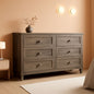 Grey Substantial Six Drawers Dresser With Hardware